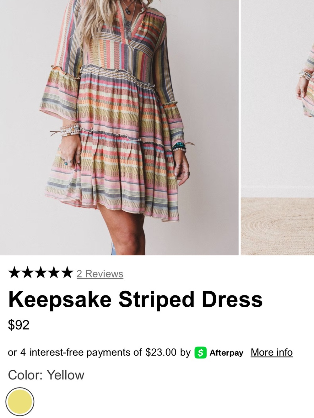 Three birds nest Striped Keepsake Dress L